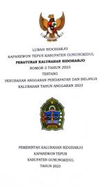 PERATURAN KALURAHAN TENTANG PERUBAHAN PENDAPATAN DAN BELANJA KALURAHAN 2023